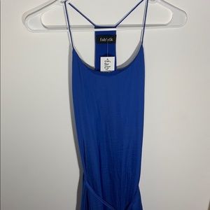 Blue satin mini dress